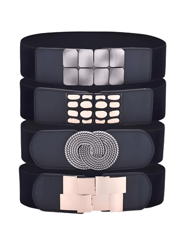 Women's Stretchy Wide Waist Belts for Dresses -, Belts , Drestiny , Australia, Belts, Black, Brown, Canada, Gender_Women, Gold, L, Light Brown, M, New Zealand, S, Silver, United Kingdom, United States, White , Drestiny , www.shopdrestiny.com